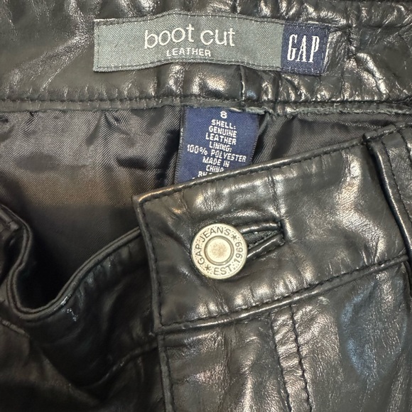 GAP Black Leather Boot Cut Pants - Picture 6 of 6